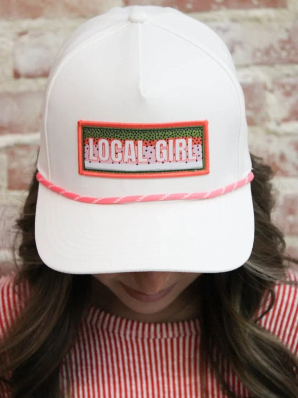 Local Girl Stone Rainbow Patch Rope Hat